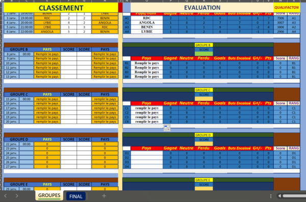 Logiciel Excel /Gestionnaire de Tournois FIFA / FC (Édition 2026)