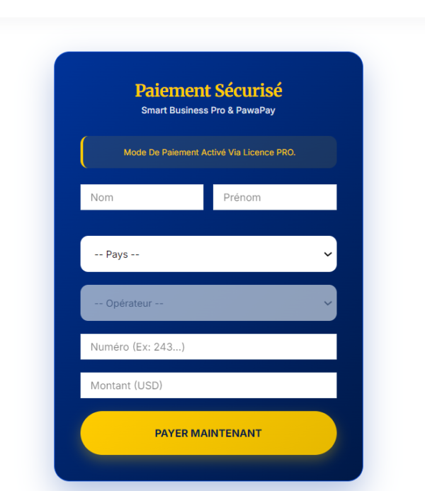 Plugin PawaPay dépôt & retrait/Annuel